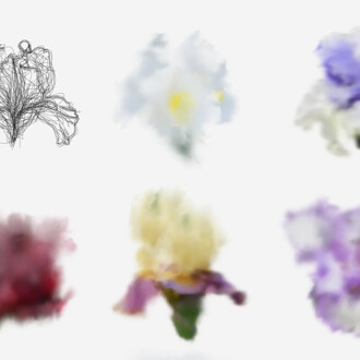Michel Paysant, De la suite Eden : flâneries numériques à giverny extraits des carnets d'Étude Iris, 2025. Courtesy of Musée de l'Orangerie