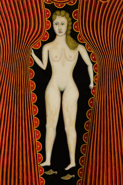 Morris Hirshfield, Nude at the window (Hot night in July), 1941. Courtesy of Ricco/Maresca Gallery