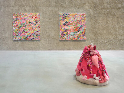 Ayako Rokkaku, Scenery in the process of being formed, ausstellungsansicht. Mit freundlicher genehmigung der König Gallery