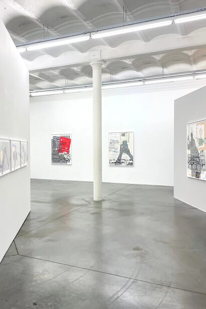 Derek Sullivan, Wall drawings, exhibition view. Courtesy of Tatjana Pieters Gallery