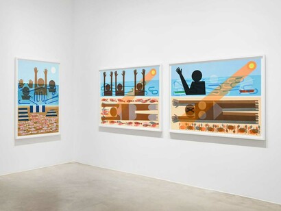 Nina Chanel Abney, Now what? Or what else? Exhibition view. Courtesy of Perrotin