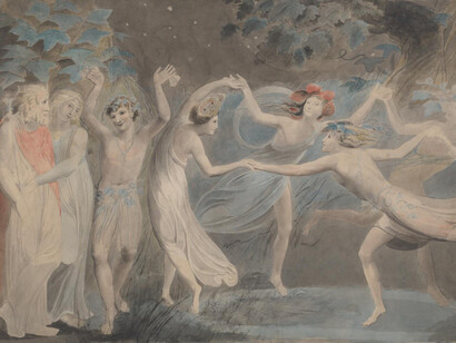 William Blake, Oberon, Titania and Puck with fairies dancing (detail), c.1786. Courtesy of the Museum of Fine Arts