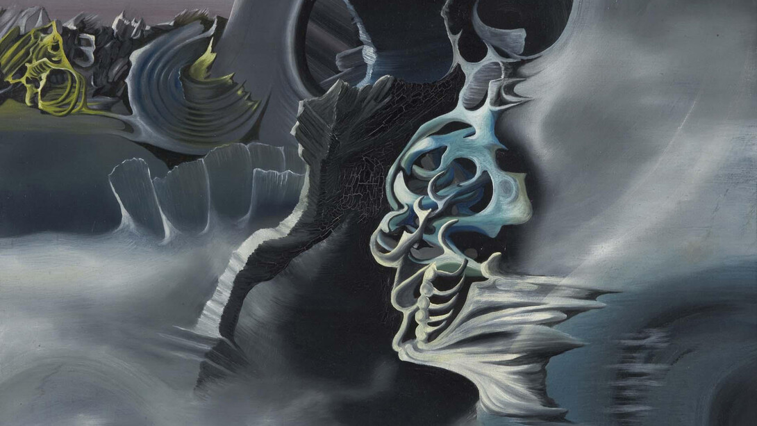 Óscar Domínguez, Composición cósmica, 1938, Óleo sobre lienzo, 50.2 x 73 cm. ©Óscar Domínguez, VEGAP, Madrid, 2012