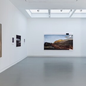 Various artists, Paintings and polaroids a chair, a clock, a shirt, a car, exhibition view. Courtesy of Annet Gelink Gallery