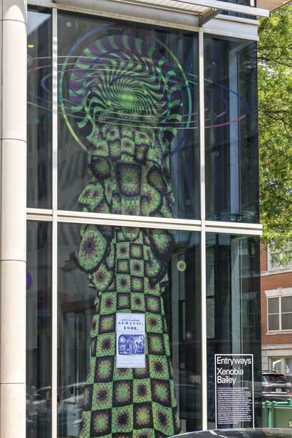 Xenobia Bailey, Entryways, exhibition view. Courtesy of ICA Philadelphia