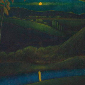 Graham Fletcher, Twilight’s edge (Lone figure) (detail), 2022. Courtesy of Gow Langsford Gallery