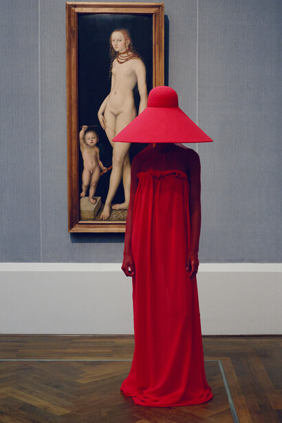 Photoshoot for the Berliner Salons at the Gemäldegalerie in 2025, designed by Alexander Gigl. Courtesy of Gemäldegalerie