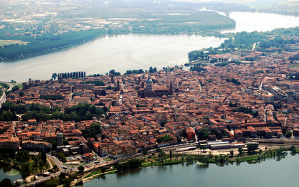 Veduta aerea di Mantova, Italia