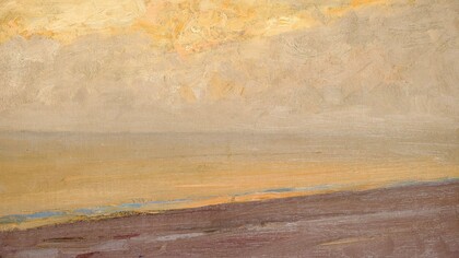 "Caída del Sol sobre el mar", óleo sobre lienzo, Alfred Zoff, 1894