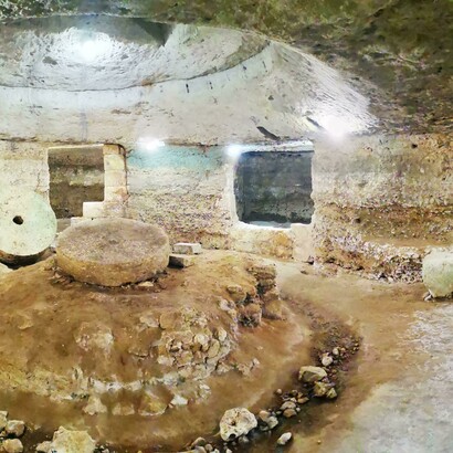  Frantoio ipogeo nell'Abbazia di Cerrate a Lecce in provincia di Lecce, Italia
