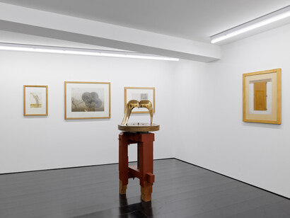 Walter Pichler, Die bleche und ich gehen heim (The metal sheets and I are going home), exhibition view. Courtesy of Contemporary Fine Arts 