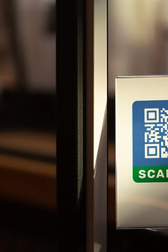 Scan the barcode, at the supermarket