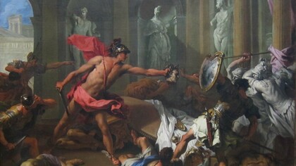 Sebastiano Ricci (1659-1734). «Perseo enfrentándose a Fineo con la cabeza de Medusa», hacia 1705-1710, óleo sobre lienzo. Getty Center, Los Angeles, California, EE.UU.