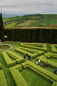 Il labirinto del giardino della Foce in Val d’Orcia