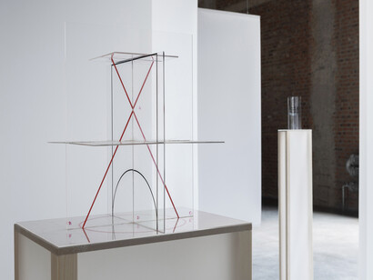Wang Luyan, Two-dimensional transparent sculpture, exhibition view. Courtesy of Beijing Commune