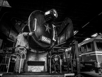 Petr Machan, The last men of steam, exhibition view. Courtesy of Leica Gallery