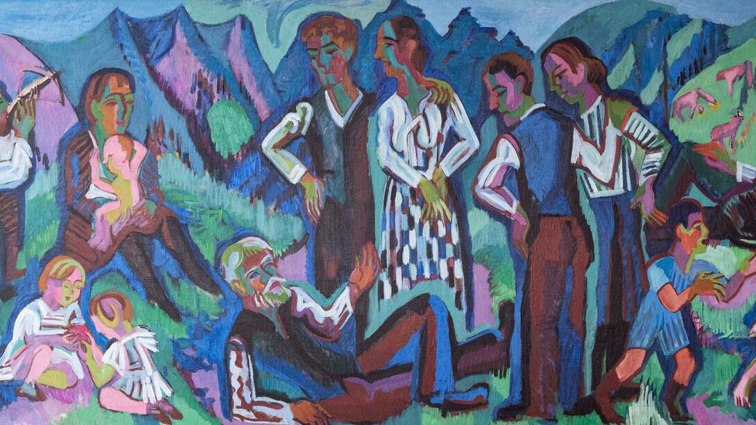 Ernst Ludwig Kirchner, Sonntag der bergbauern [Mountain peasants 
on sunday] (detail), 1923-24/26. Courtesy of Kunsthalle Bern