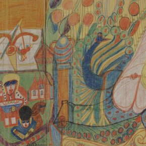 Aloïse Corbaz, Untitled (Vincennes castle) (detail), 1941–1951. Courtesy of Power Station of Art
