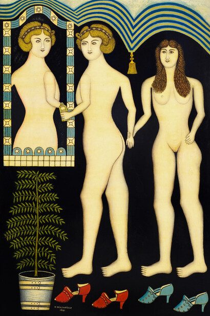 Morris Hirshfield, Inseparable friends, 1941. Courtesy of Ricco/Maresca Gallery