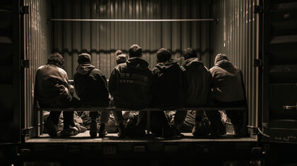 Truck used by transnational networks to transport undocumented migrants across borders, exemplifying the challenges of human trafficking and smuggling
