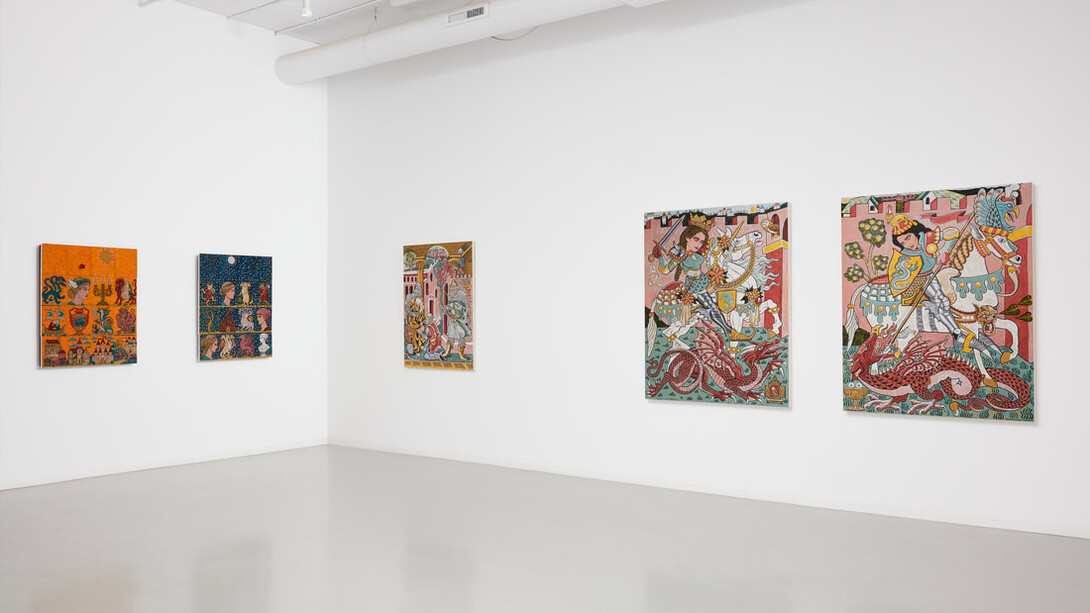 Sebastian Thomas, Painter's Pantheon, exhibition view. Courtesy of Zolla Lieberman 