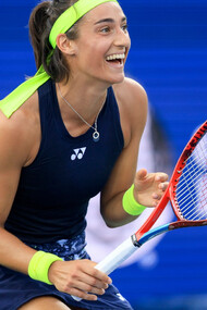 Inspirante, Caroline Garcia. Le mot n’est pas faible pour décrire la tournée américaine de la désormais dixième mondiale. Photo AP/Aaron Doster