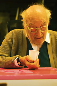 Gaetano Pesce crafting innovation at his table