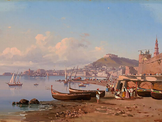 View of the Gulf of Naples by Giacinto Gigante — a 19th-century glimpse of the city’s timeless beauty