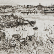 Nell Blaine, The Harbor from Banner Hill (detail), 1986. Courtesy of Tibor de Nagy Gallery 