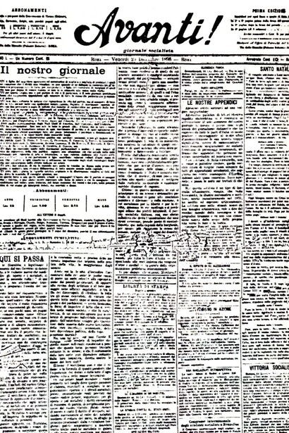 Primo numero dell'"Avanti!", 25 dicembre 1896