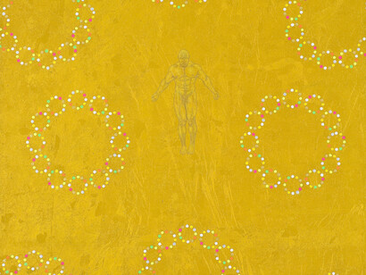 Owusu-Ankomah, Microcron Begins No. 11, 2013, Acrylic on canvas, 190 x 180 cm, Photo copyright, Joachim Fliegner, Courtesy October Gallery