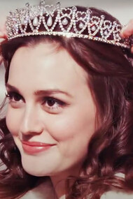 Leighton Meester personifying Blair Waldorf wearing a tiara on her own