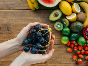 Close-up of a person holding fresh berries
