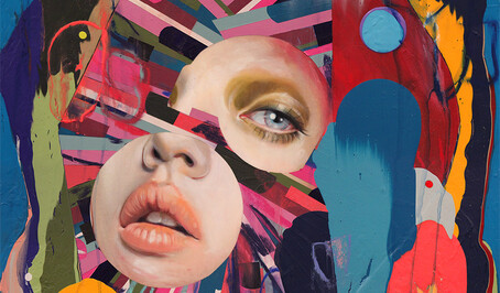 Erik Jones Sea-Fingers, 16x16 inch, 41x41cm. Watercolor, colored pencil, water-soluble wax pastel, acrylic on Rives bfk paper mounted to panel