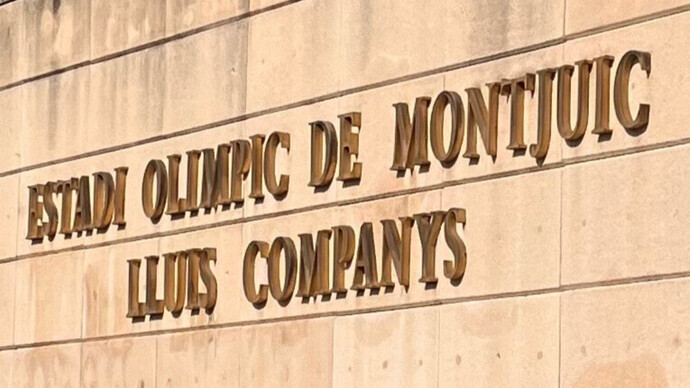 L'entrée du stade olympique de Montjuic, à Barcelone, en Espagne, stade de l'équipe du FC Barcelone