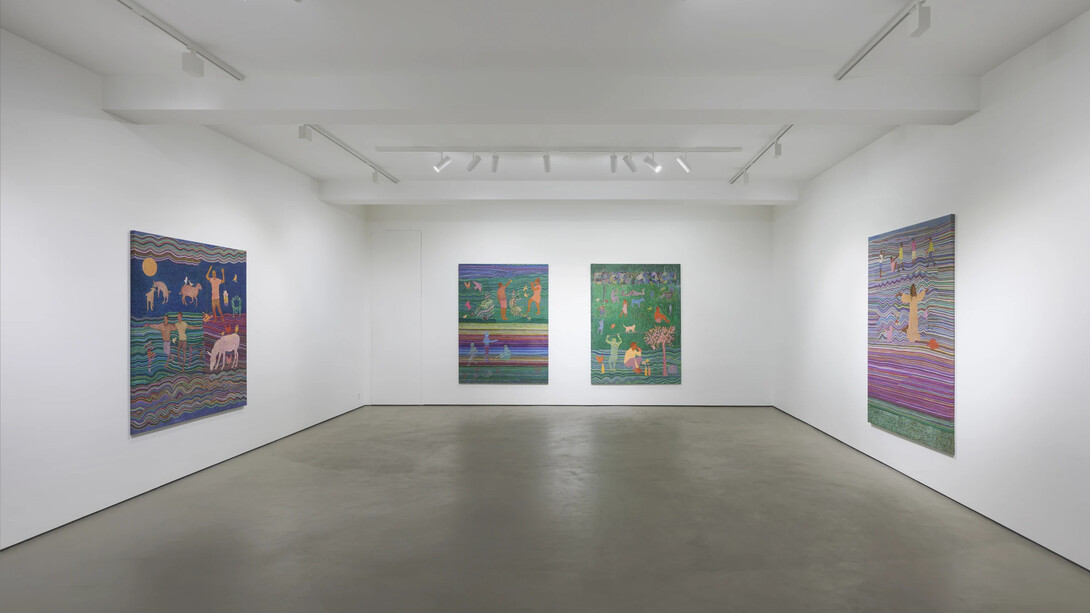 Slimen Elkamel, Ligne(s) de vie, exhibition view. Courtesy of Mariane Ibrahim Gallery