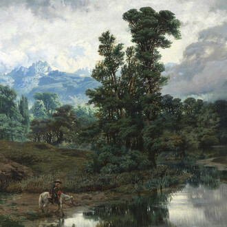 Antonio Muñoz Degrain, Paisaje del Pardo al disiparse la niebla, 1866. Cortesía del Museo Nacional del Prado
