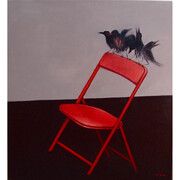 Ala Bashir, Waiting Chair, oil on canvas, 130 x 120 cm