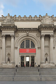 The Metropolitan Museum of Art (The Met) entrance in Upper East Side, Manhattan, New York City, USA