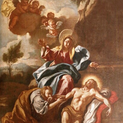 Pompeo Batoni, Deposizione, dettaglio, XVIII sec., Sant'Antonio a Collemezzano, Italia