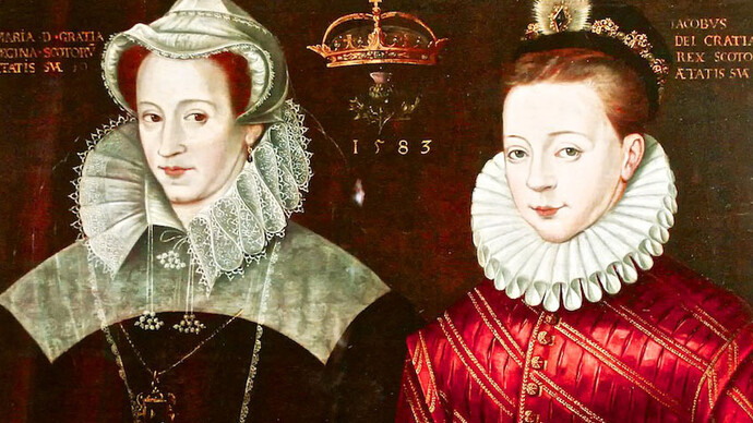 Unknown artist, Double portrait of Mary, Queen of Scots and James VI (detail), 1580s. Courtesy of National Galleries of Scotland