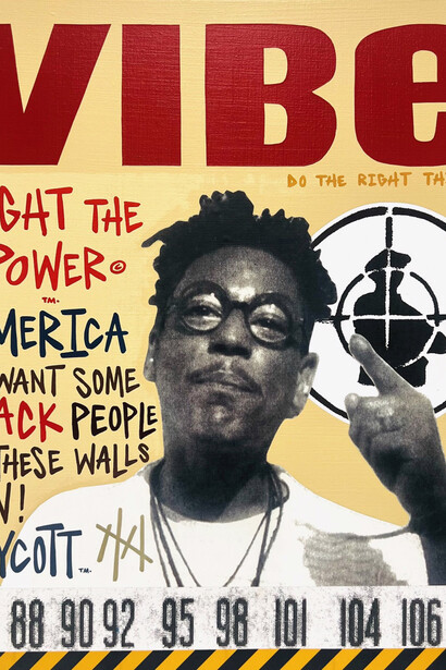 Milton Bowens, Buggin' out- Fight the power (detail), 2026. Courtesy of The Camp Gallery