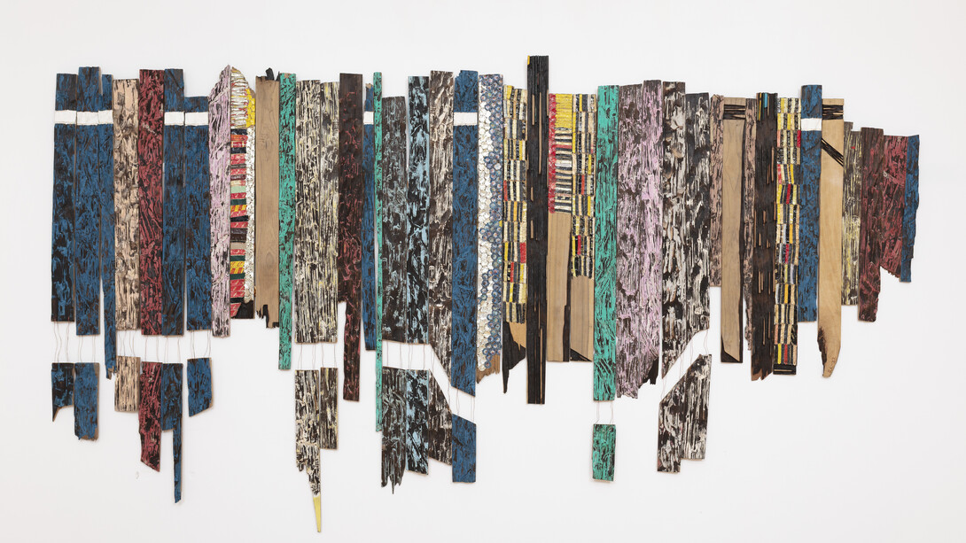 El Anatsui, Measure / Teaspoon daily, 2022. Courtesy of October Gallery