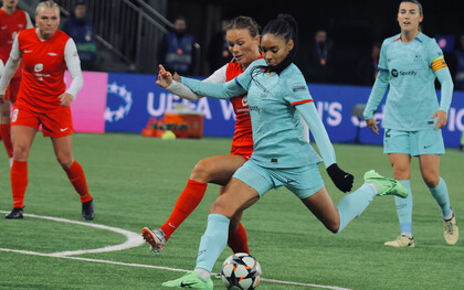 Salma Paralluelo jugando con el FC Barcelona, marzo de 2024