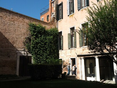 The courtyard situates behind the exhibition room and is isolated to the rest of the bustling city © Nga Nguyen