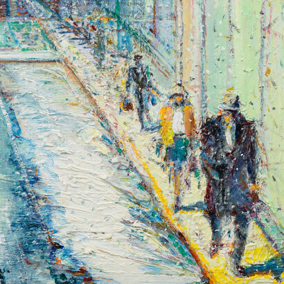 Wayne Thiebaud, City sidewalk (detail), 1986/2005/2013/2014. Courtesy of Paul Thiebaud Gallery