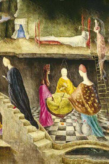 Leonora Carrington, La casa de enfrente (1945, detalle)