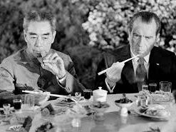 Richard Nixon using chopsticks became a powerful symbol of bridge-building between two nations