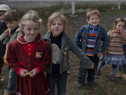 Refugee children from Georgia’s Pankisi Gorge, affected by regional conflicts and displacement, Georgia
