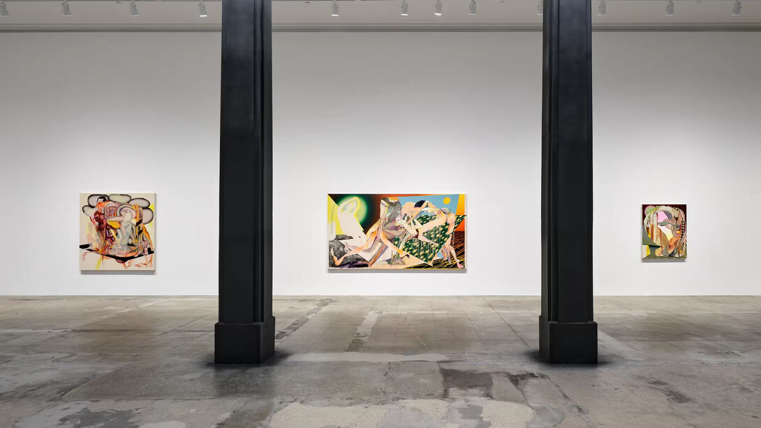 Christina Quarles, The ground glows black, exhibition view. Courtesy of Hauser & Wirth Gallery